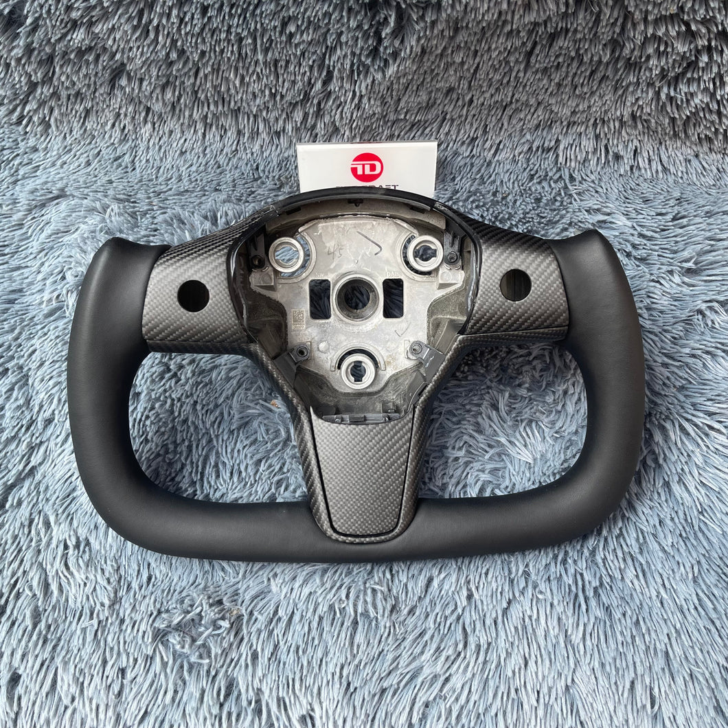 TTD Craft Tesla Model 3 Y Yoke Carbon Fiber Steering Wheel