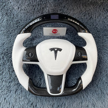Carregar imagem no visualizador da galeria, Volante de fibra de carbono TTD Craft Tesla modelo 3 e Y com LED
