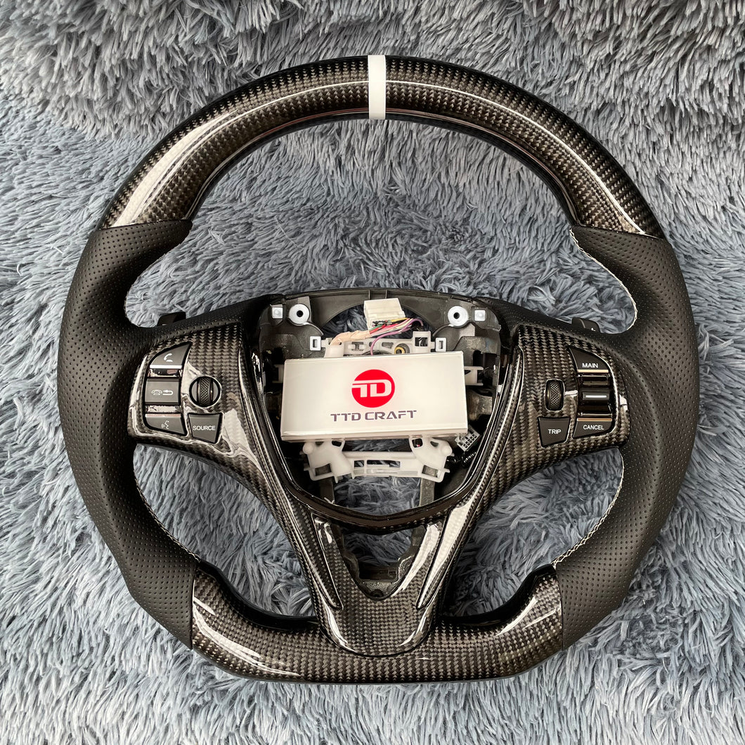 TTD Craft  2015-2020 TLX  Type S A-Spec Advance Package SH-AWD V6 / 2014-2020 MDX Sport Hybrid SH-AWD V6 Carbon fiber Steering Wheel