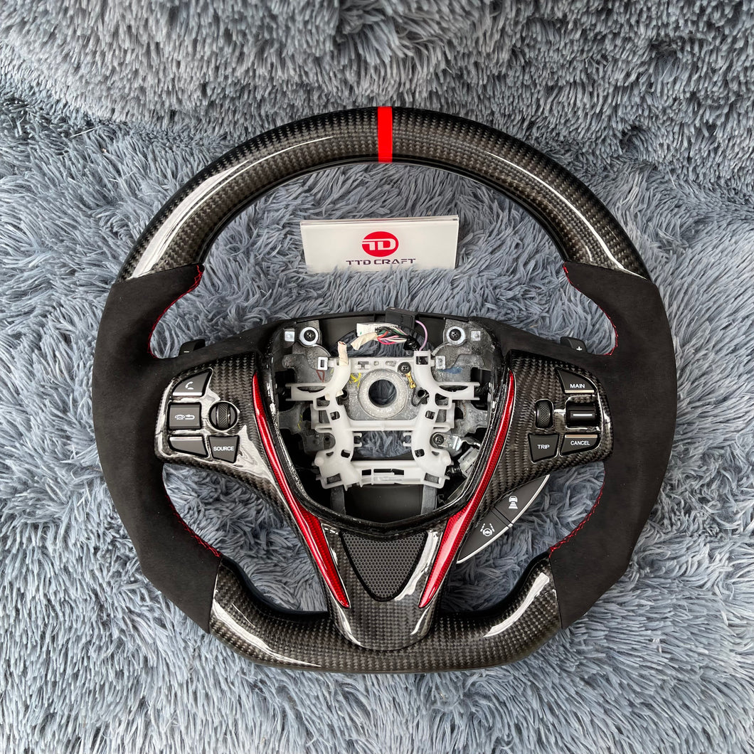 TTD Craft  2015-2020 TLX  Type S A-Spec Advance Package SH-AWD V6 / 2014-2020 MDX Sport Hybrid SH-AWD V6 Carbon fiber Steering Wheel