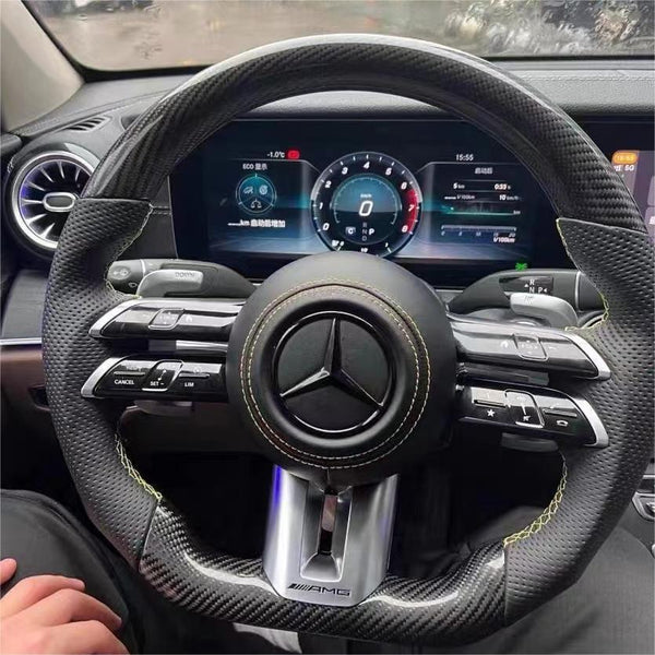Custom Carbon Fiber Steering Wheel for Mercedes-Benz W295 AMG | TTD Cr ...